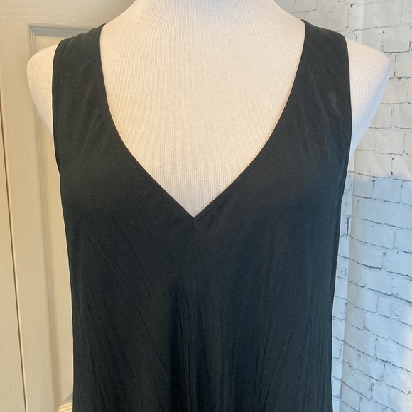 Soft Surroundings La Paz Black Crinkle Maxi Dress L Pleated Crinkle Vacation - Picture 9 of 16